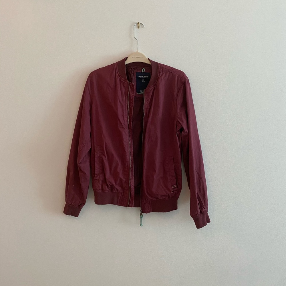 Burgundy Springfield Bomber Jacket